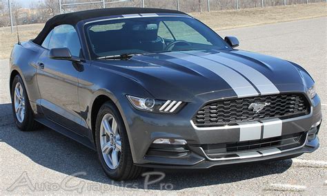 2015 2016 2017 Ford Mustang Racing Stripes STALLION SLIM 7" inch Wide Rally Stripes Vinyl Decal ...