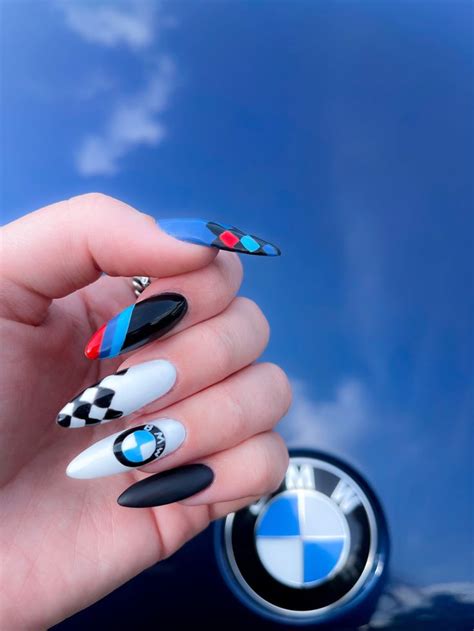 BMW Beamer Motorsport Nails French Acrylic Nails Classy Acrylic Nails