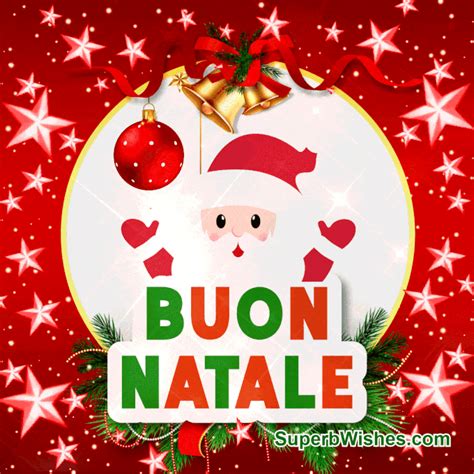 GIF di Buon Natale con stelle scintillanti animato | SuperbWishes.com