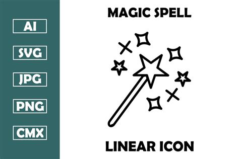 Magic Spell Vector Line Icon Design Graphic by Pexelpy · Creative Fabrica