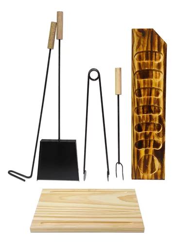 Kit Parrillero Herramientas Y Tablas Asado