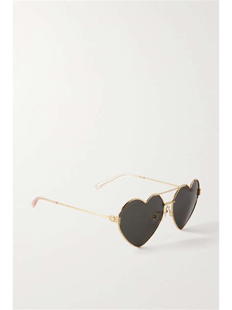 GUCCI EYEWEAR Heart Shaped Gold Tone Sunglasses NET A PORTER