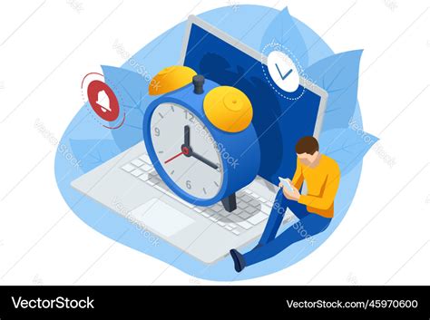 Isometric Time Management And Business Planning Vector Image