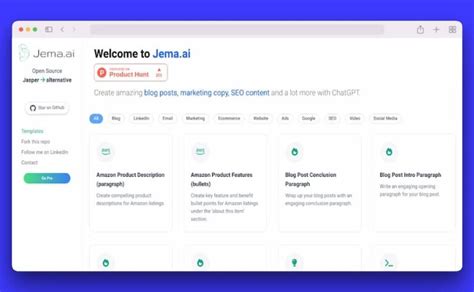 Jema AI Generador De Contenidos De Texto De Uso Gratuito