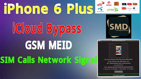 Iphone Plus Icloud Bypass Smd Activator Gsm Meid With Sim Calls