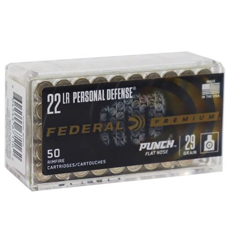 Buy Federal Premium Personal Defense 22 Lr 29gr Punch Flat Nose 50rd