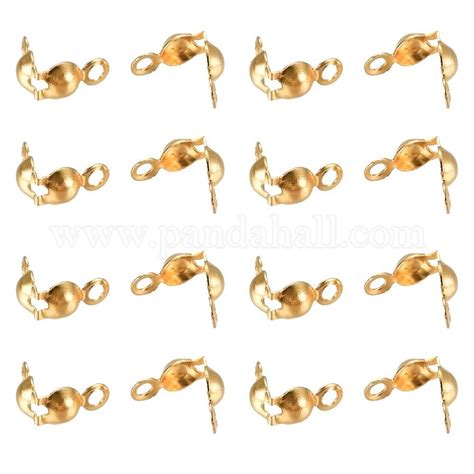 Shop Unicraftale Pcs Golden Bead Tips Stainless Steel Calotte Ends