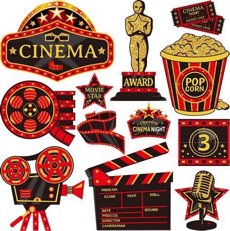 Fumete 32 Pieces Movie Night Cutouts Movie Party