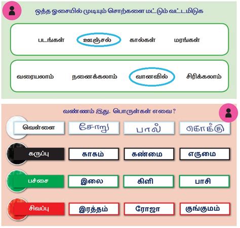 வண்ணம் தொட்டு கேள்விகள் மற்றும் பதில்கள் பருவம் 1 இயல் 5 2 ஆம் வகுப்பு தமிழ் Vannam