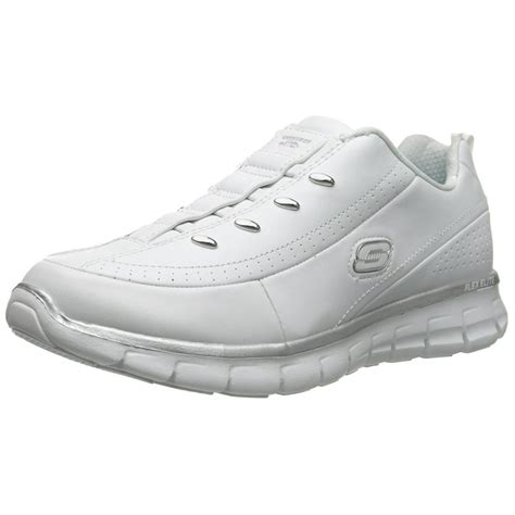 Skechers Skechers Sport Women S Elite Class Fashion Sneaker White Silver 6 Xw Us