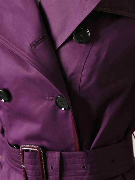 Lyst Burberry Belted Trench Coat In Purple