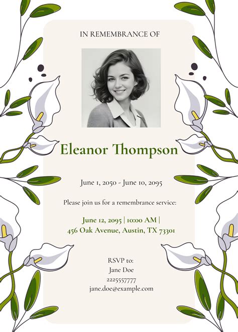 FREE Funeral Invitation Templates Communication Funeral Invitation