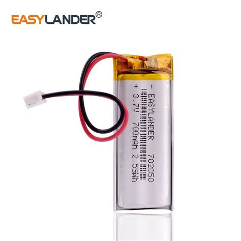 3 7V 700 MAh Li Lithium Polymer Battery Li Po Cell 2pin JST 2 0mm Plug