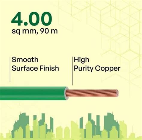 Polycab ETIRA 4 Sq Mm House Wire 90 Meter Green At Rs 3539 Roll