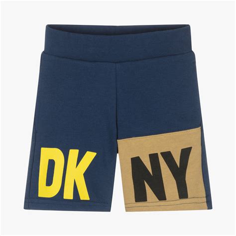 Dkny Boys Blue Cotton Logo Shorts Childrensalon Outlet