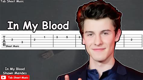 Shawn Mendes In My Blood Guitar Tutorial Tab Youtube