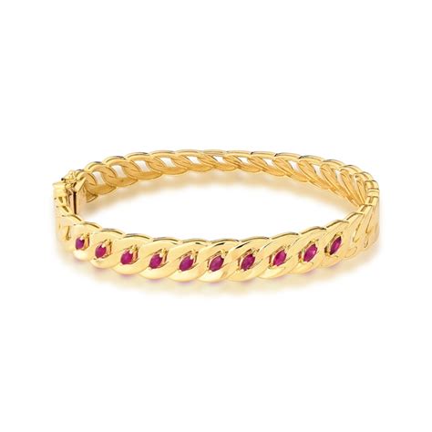 Pulseira Bracelete De Elos Ouro K Gemas Rubis Coliseu