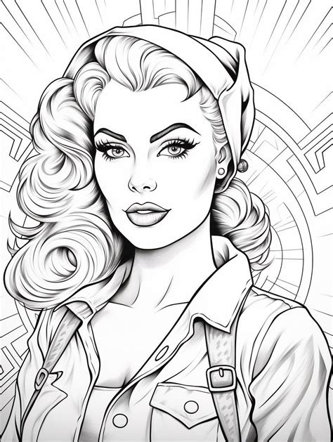 Free Coloring Page Of Pin Up Girls For Adults Printable Coloring Sheets In 2024 Coloring Pages