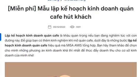 M U B N K Ho Ch Kinh Doanh Qu N Cafe M I Nh T