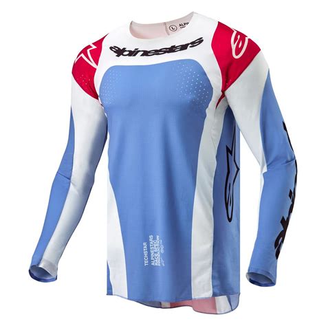 Alpinestars Mx Jersey Techstar Ocuri Hellblau Mars Rot Wei Maciag