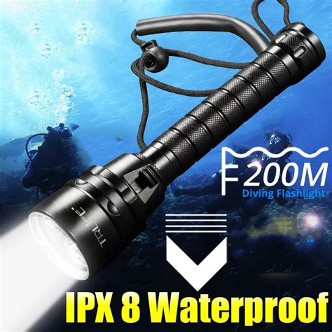 Ipx Prova Dwaterproof Gua Profissional Mergulhador Luz Poderosa Led