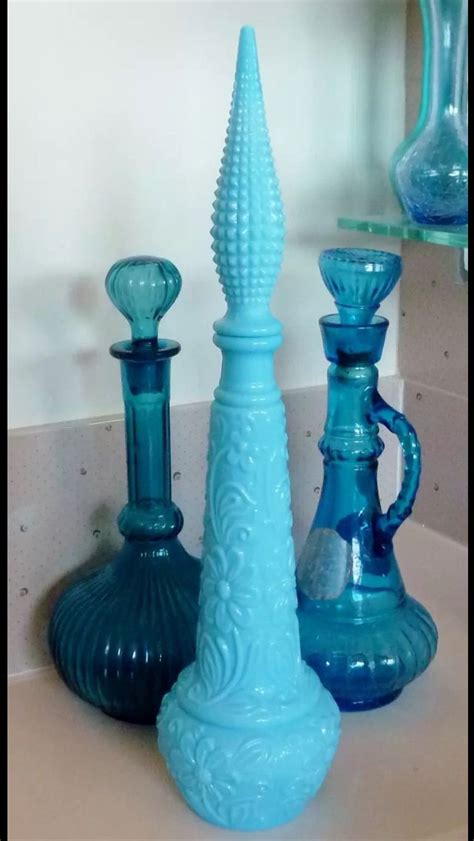 Vintage Milk Glass Genie Bottle Colored Glassware Vintage Glassware Old Vases