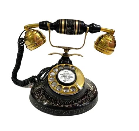 Brass Black Finish Retro Style Telephone Rotary Dial Landline Telephone