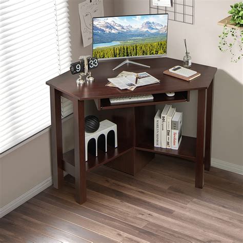 Amazon IFANNY Corner Computer Desk Triangle Corner Desk With