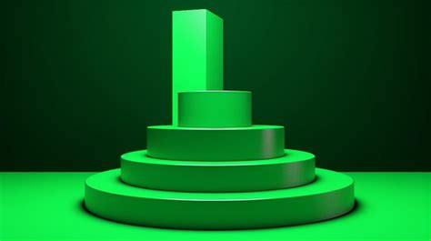 Green Podium For Product Placement Green Podium Stage PNG