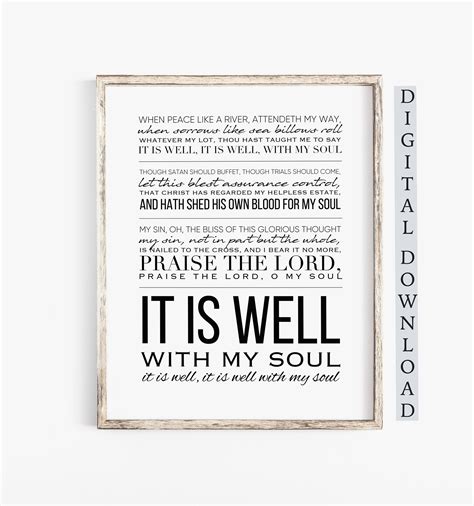 It is Well With My Soul Hymn Hymn Wall Art Christian Song | Etsy