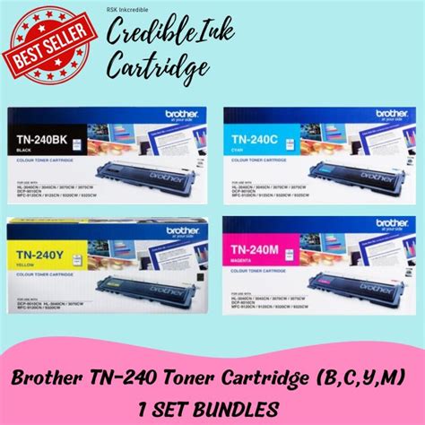 Brother TN 240 B C Y M 4Color 1SET COLOR BUNDLE Original Toner