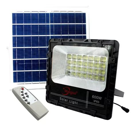 Reflector Solar Led 600w Potente Panel Y Control Remoto Hd Color De La