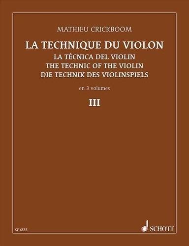 La Technique Du Violon Exercies Gammes Et De Mathieu Crickboom