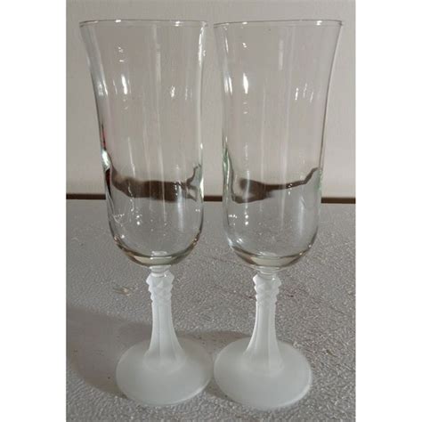 Dining Vintage Cristal Darques Durand Frosted Champagne Flutes Set Of 2 Poshmark