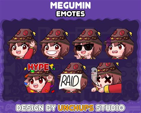 7x Emotes Sub Emotes Emoticon Megumin For Twitch Badges Twitch