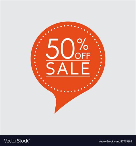 Sale sticker 50 percent price off discount label Vector Image