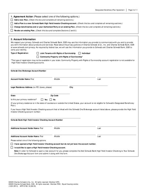 Fillable Online Designated Beneficiary Plan Agreement App Fax