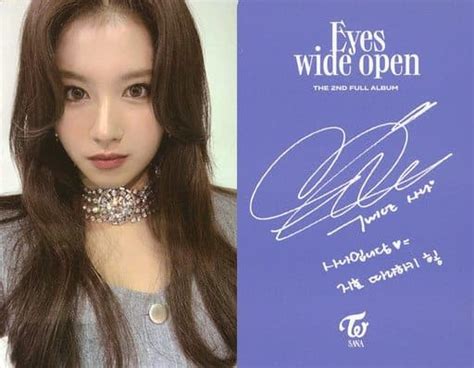 駿河屋 Twiceサナバストアップ・裏面印刷サイン入りcd「eyes Wide Open」付属フォトカード（女性コレクションカード）