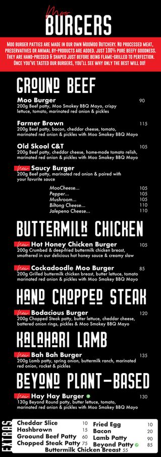 Moo Moo Menu With Updated Prices In South Africa 2024 Menu Za