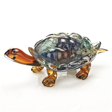 D Handcrafted Murano Art Glass Turtle Figurine 12 L Amphibian Scul