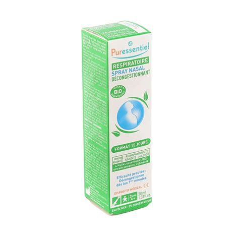 Puressentiel Respiratoire spray nasal décongestionnant Bio Rhume