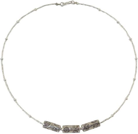 Novica 950 Sterling Silver Beaded Necklace 1925 Three