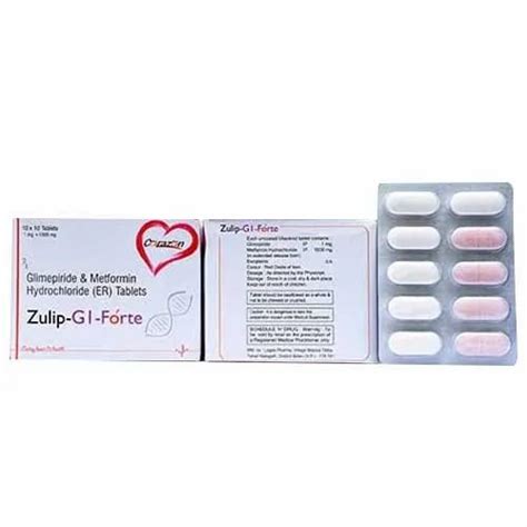 Zulip G1 Forte Glimepiride And Metformin Hydrochloride Tablets