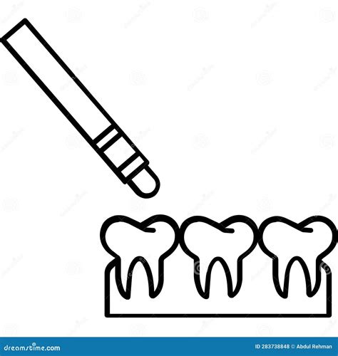 Teeth Whitening Outline Vector Icon That Can Easily Edit Or Modify