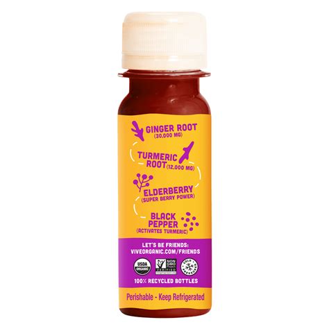 Vive Organic Immunity Boost Elderberry Ginger Turmeric Shot Oz Btl