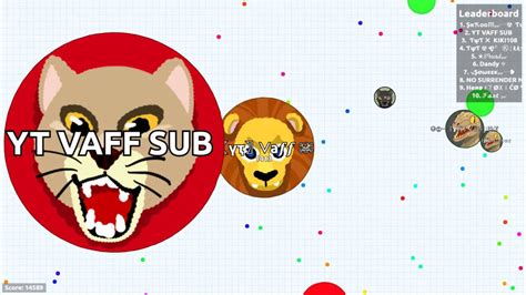 Agar Io INSANE Gameplay YT Vaff Subs Fan Split Run Tricks With New