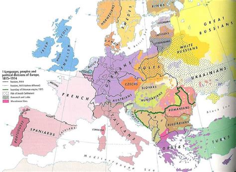 1815 1914 Ethnic Map Of Europe Pre Ww1 Europe Map Map History Facts