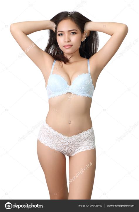 Sexy Asian Woman Bikini White Background Stock Photo By Pongam