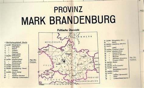 Karte Provinz Mark Brandenburg In 4 Farben 1 300 000