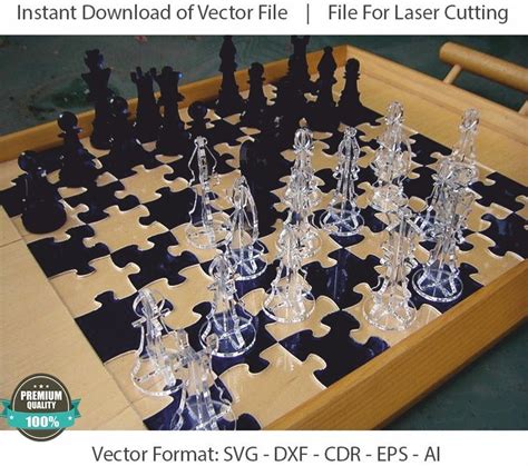 Chess Acrylic Dxf File For Laser Cut Vector Files For Cutting Etsy